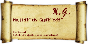 Majláth Győző névjegykártya